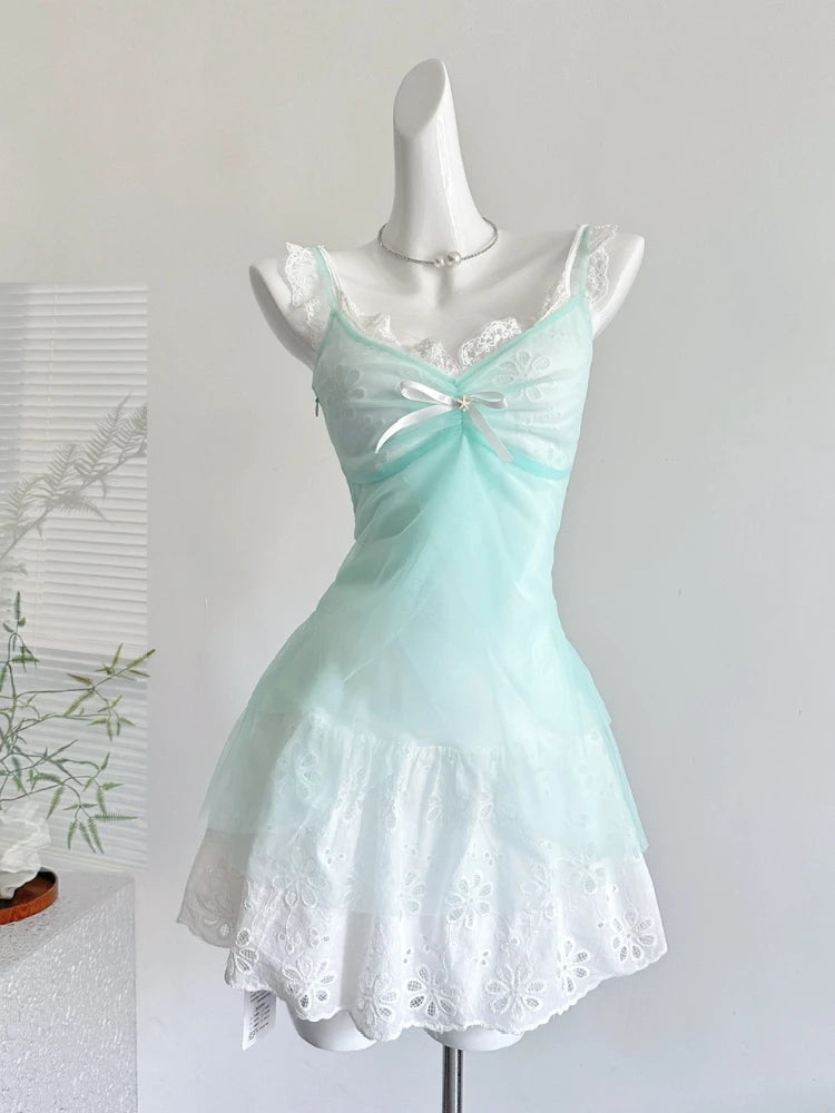 Seafoam Ruffle Angel Dress