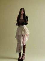 Fairycore Layered Lace High-Low Skirt cottagecoreclothes