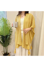 Ethnic Style Tassel Poncho cottagecoreclothes