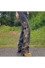 Butterfly Cut-Out Denim Jeans cottagecoreclothes