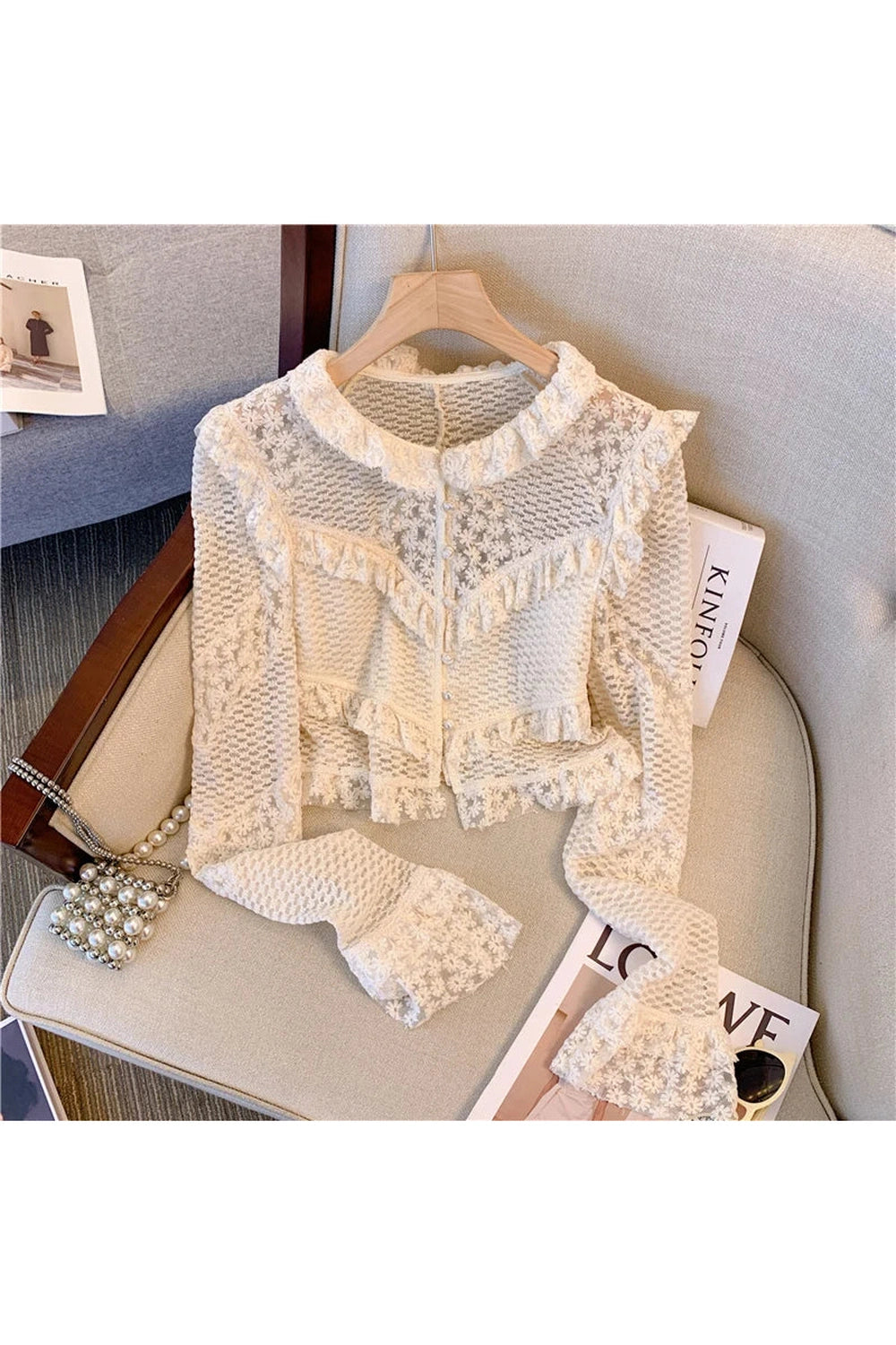 Cottagecore Floral Lace Blouse cottagecoreclothes