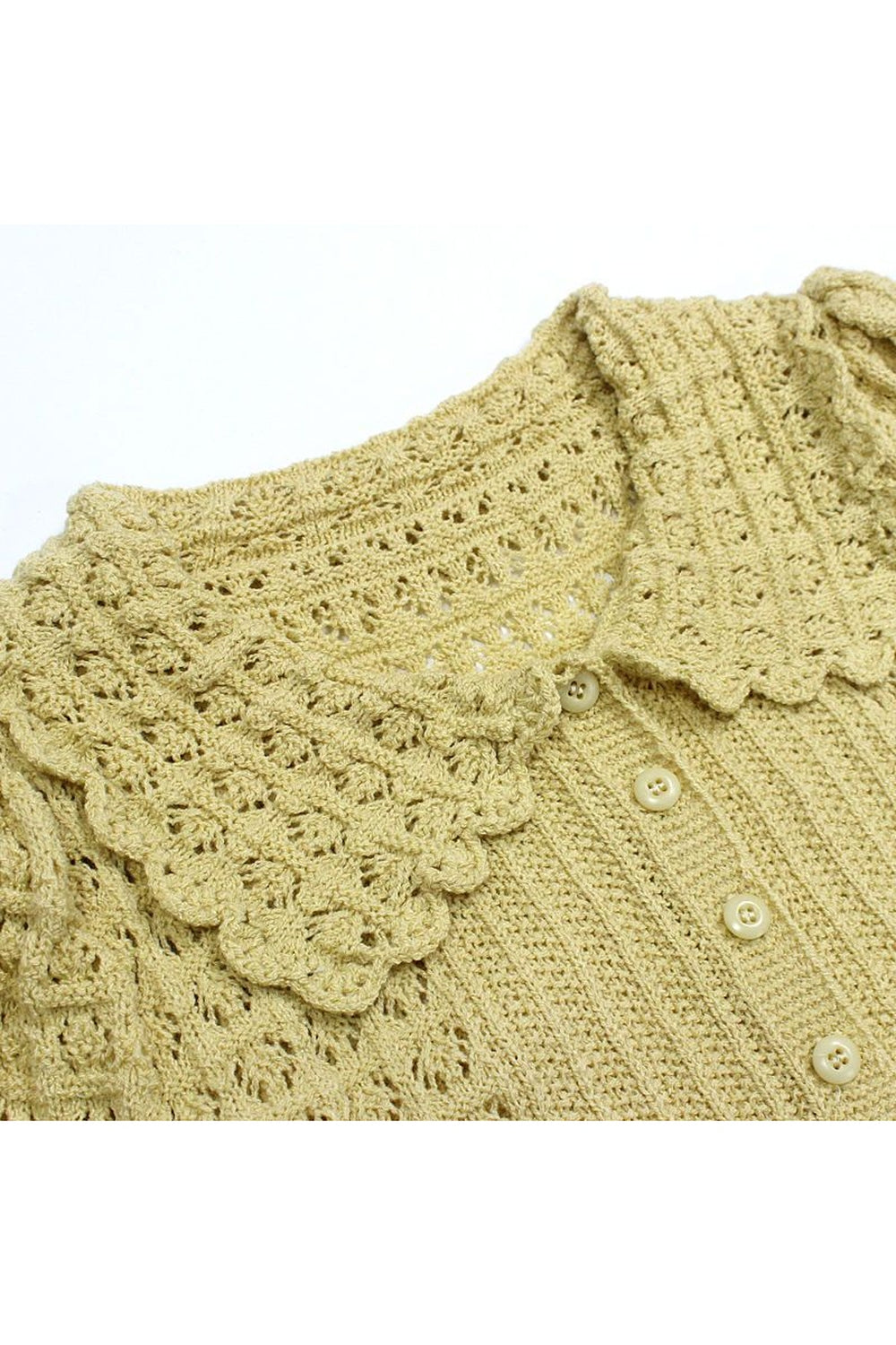 Vintage Short Sleeve Collar Fall Cardigan cottagecoreclothes