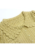 Vintage Short Sleeve Collar Fall Cardigan cottagecoreclothes