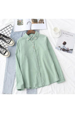 Embroidered Corduroy White Shirt cottagecoreclothes