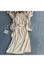 Embroidered Bodycon Puff Dress cottagecoreclothes