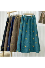 Embroidery Corduroy Skirt cottagecoreclothes