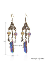 Star Moon Quartz Earrings cottagecoreclothes