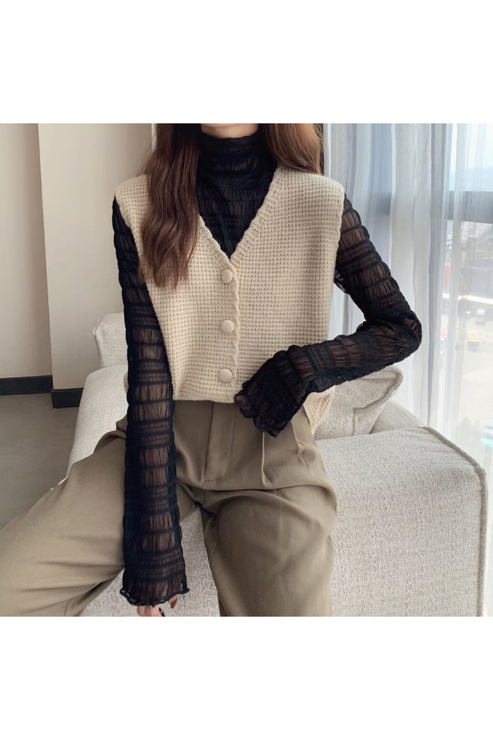 Mori Girl Loose Knitted Vest cottagecoreclothes