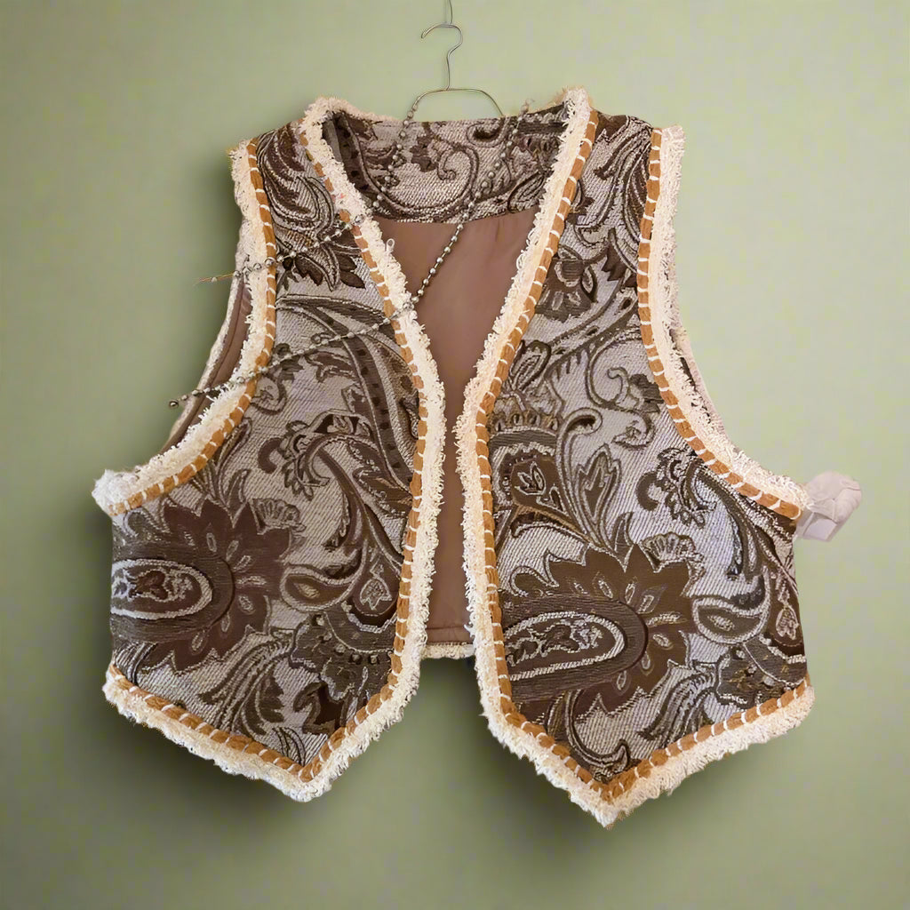 Vintage Paisley Fringe Vest cottagecoreclothes