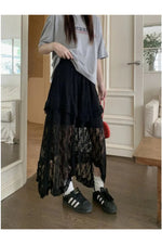 Asymmetrical White Lace Skirt cottagecoreclothes