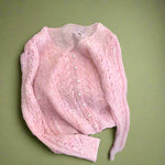 Vintage Soft Blue Lace Button-Up Sweater cottagecoreclothes