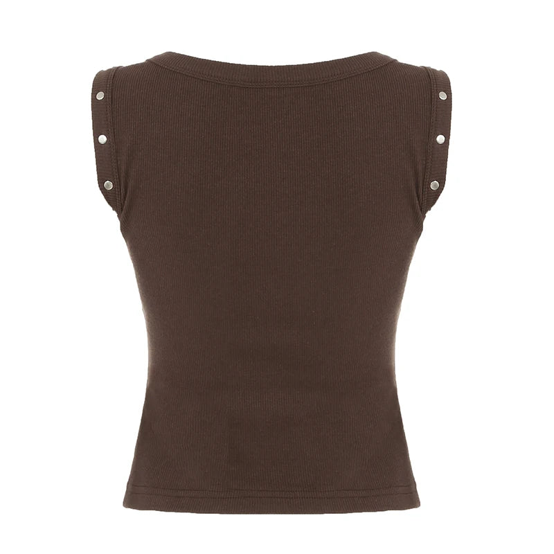 Retro Studded Graphic Tank Top