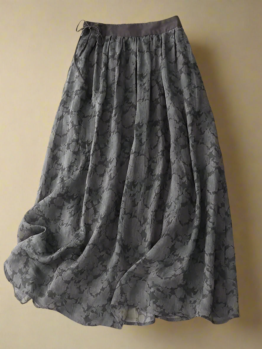 Vintage Earthy Floral A-Line Skirt cottagecoreclothes