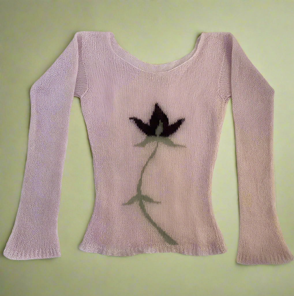 Midnight Bloom Knit Sweater cottagecoreclothes