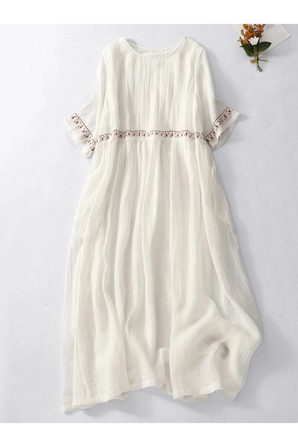 Embroidery Long Summer Dress cottagecoreclothes
