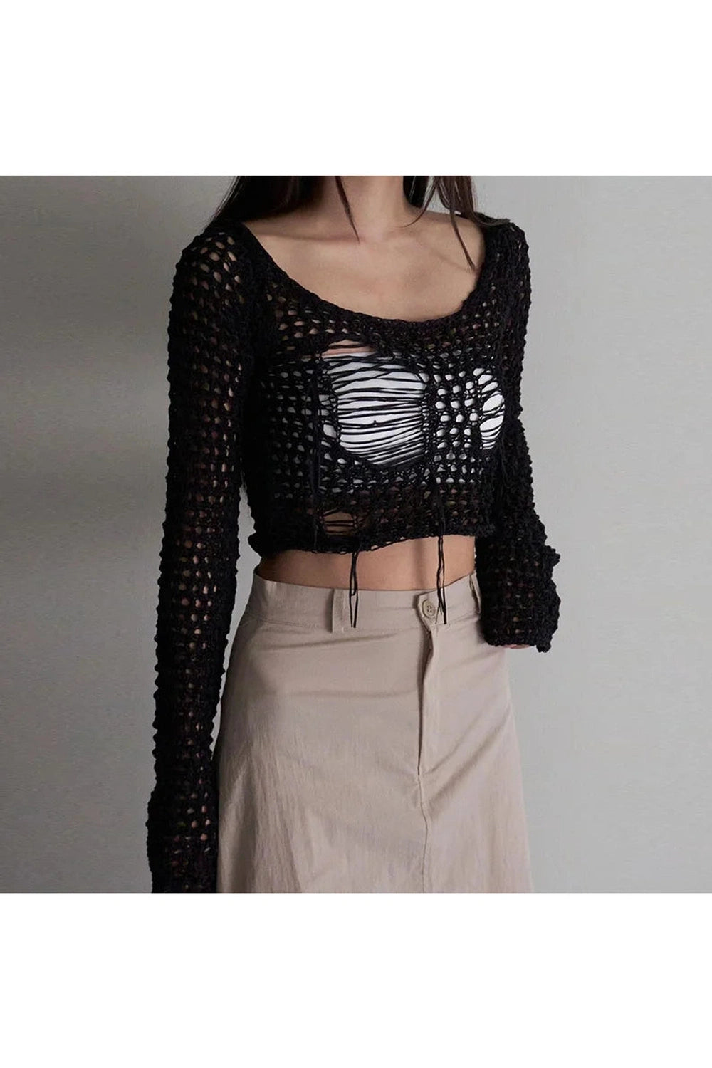 Knit Rib Slash Collar Top cottagecoreclothes