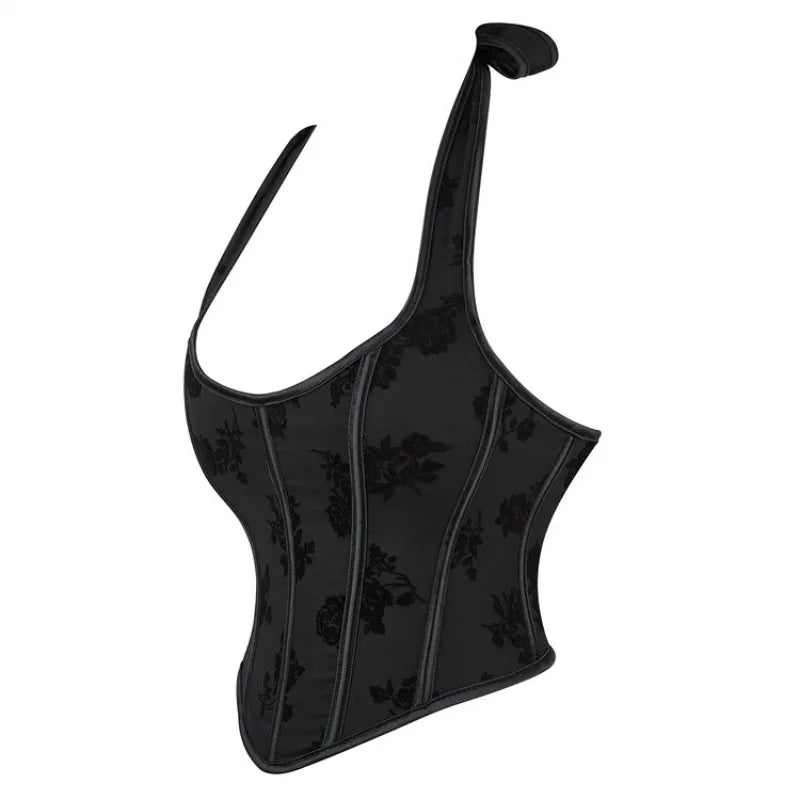 Gothiccore Floral Velvet Corset Top