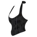 Gothiccore Floral Velvet Corset Top