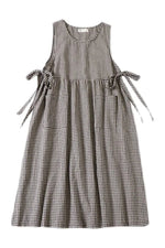 Checkered Charm Tie-Sleeve Dress cottagecoreclothes