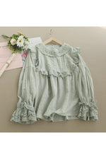Round Neck Embroidered Shirt cottagecoreclothes