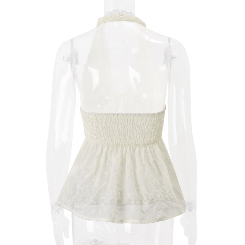 Ivory Petal Tie Top