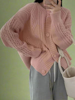 Vintage-Inspired Oversized Knit Cardigan cottagecoreclothes