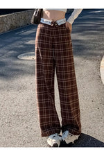 Plaid High Waist Pants cottagecoreclothes