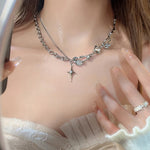 Celestial Starburst Silver Necklace cottagecoreclothes
