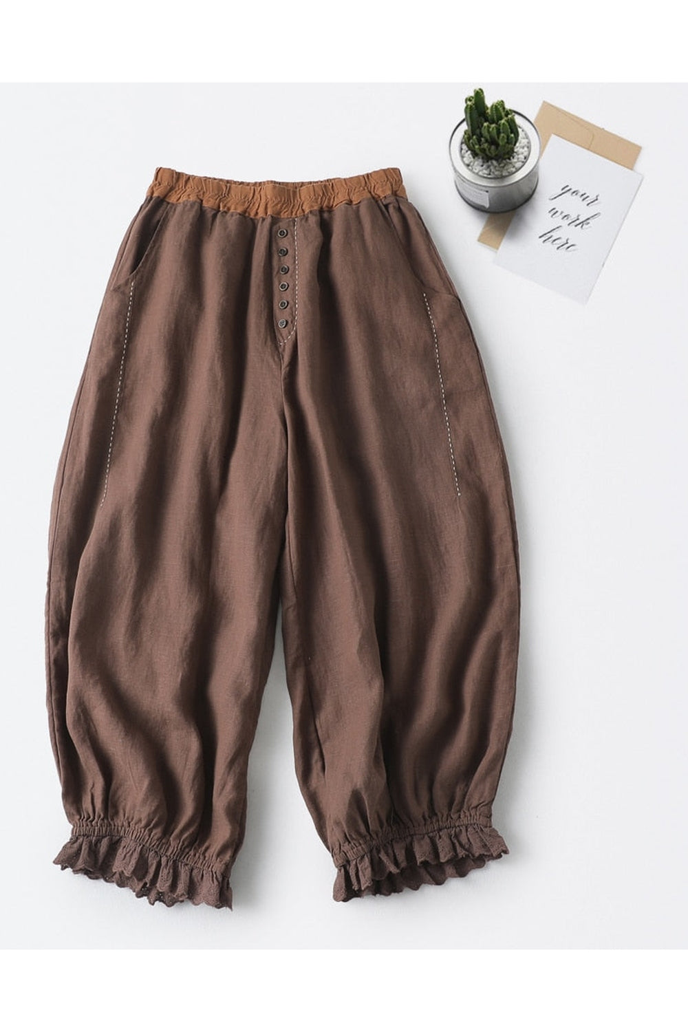 High Waist Wide-Leg Pants cottagecoreclothes