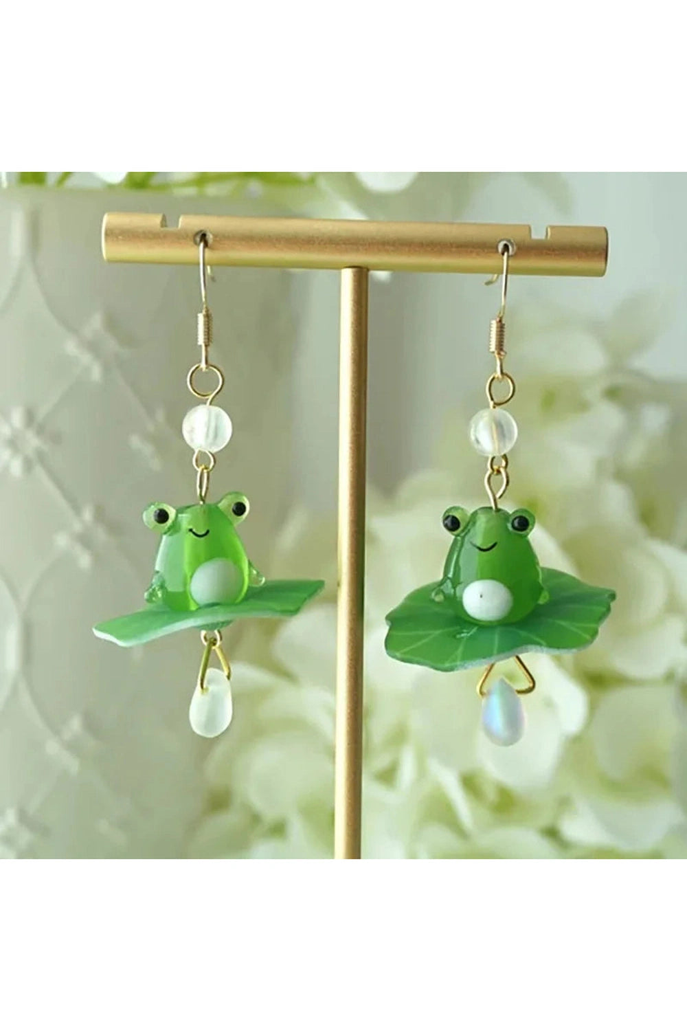 Goblincore Frog Drop Earrings cottagecoreclothes