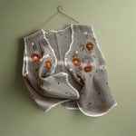 Vintage Floral Button-Up Knit Vest cottagecoreclothes