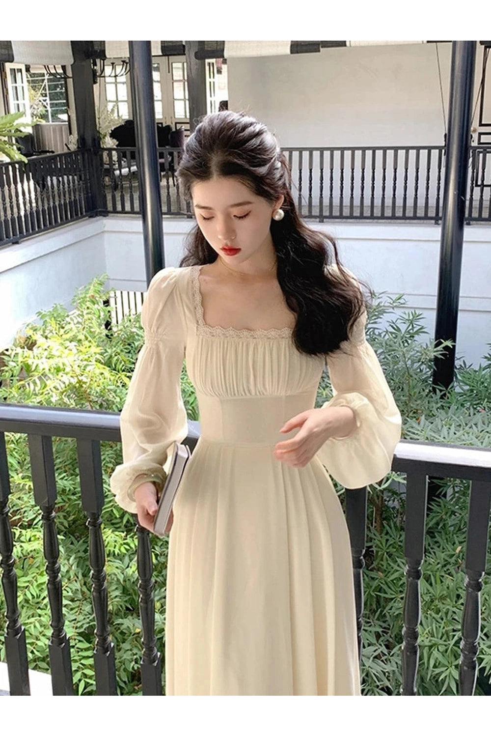 Elegant Solid Midi Dress cottagecoreclothes