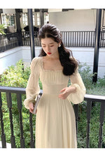 Elegant Solid Midi Dress cottagecoreclothes
