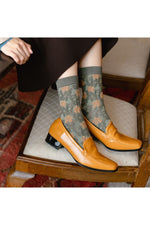 Cottagecore Green Embroidery Socks cottagecoreclothes