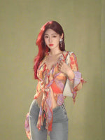 Fairycore Sunset Ruffle Mesh Top cottagecoreclothes