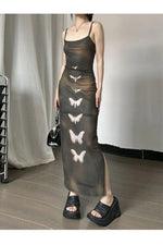 Butterfly Print Grunge Fairy Dress cottagecoreclothes