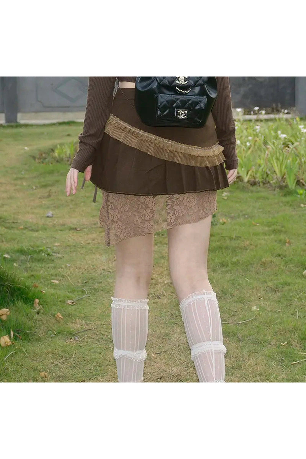 High Waist Patchwork Skirt cottagecoreclothes