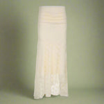 Fairycore Ivory Lace Flared Maxi Skirt cottagecoreclothes