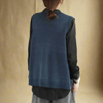 Vintage Folk Style Pocketed Sweater Vest cottagecoreclothes