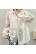 Floral Embroidery Tunic Shirt cottagecoreclothes