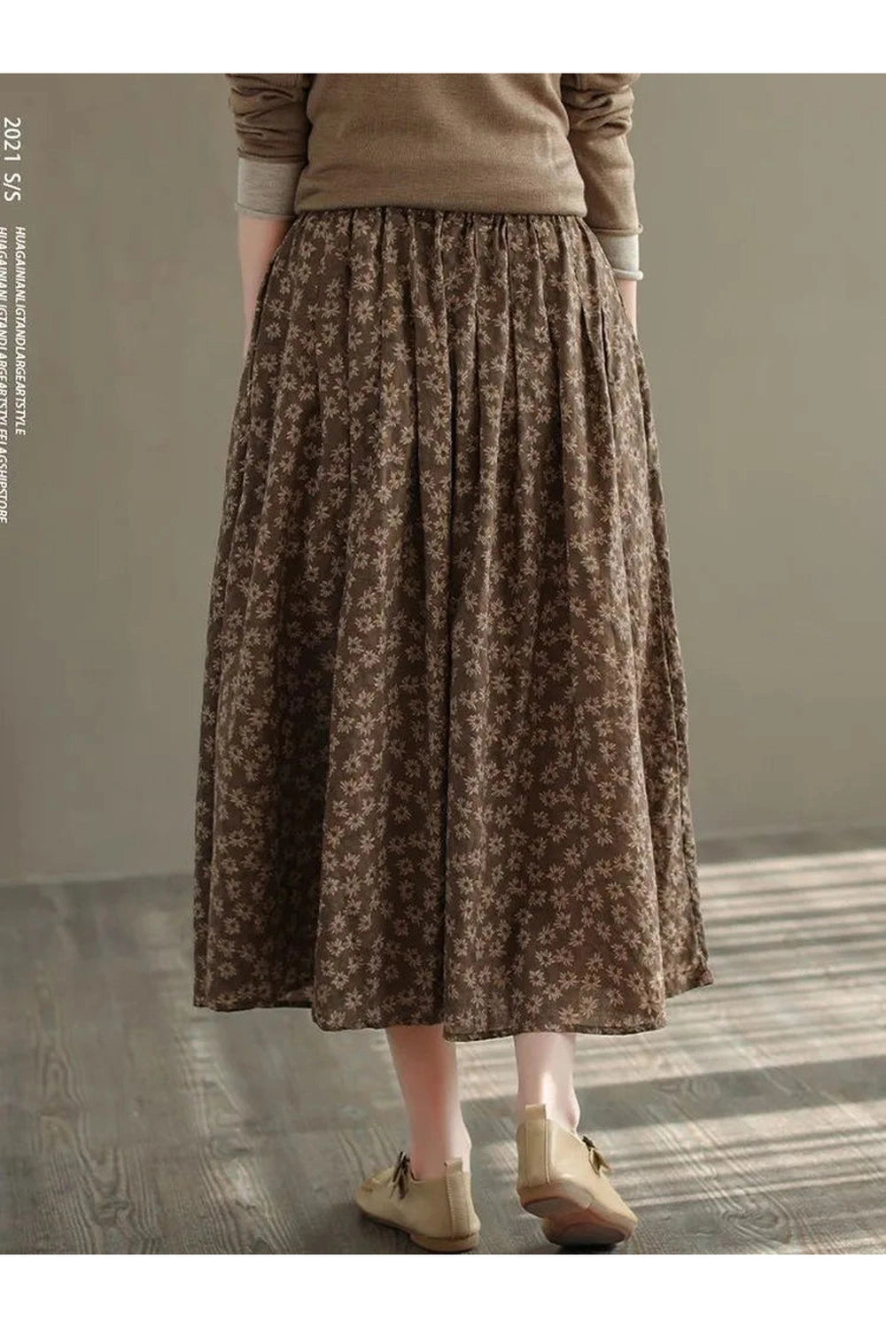 Floral Print Casual Skirt cottagecoreclothes