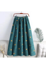 Embroidery Corduroy Skirt cottagecoreclothes