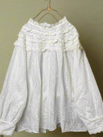 Mori Girl Lace Yoke Peasant Blouse cottagecoreclothes