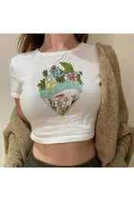 Fairycore Gothic Mushroom Crop Top cottagecoreclothes