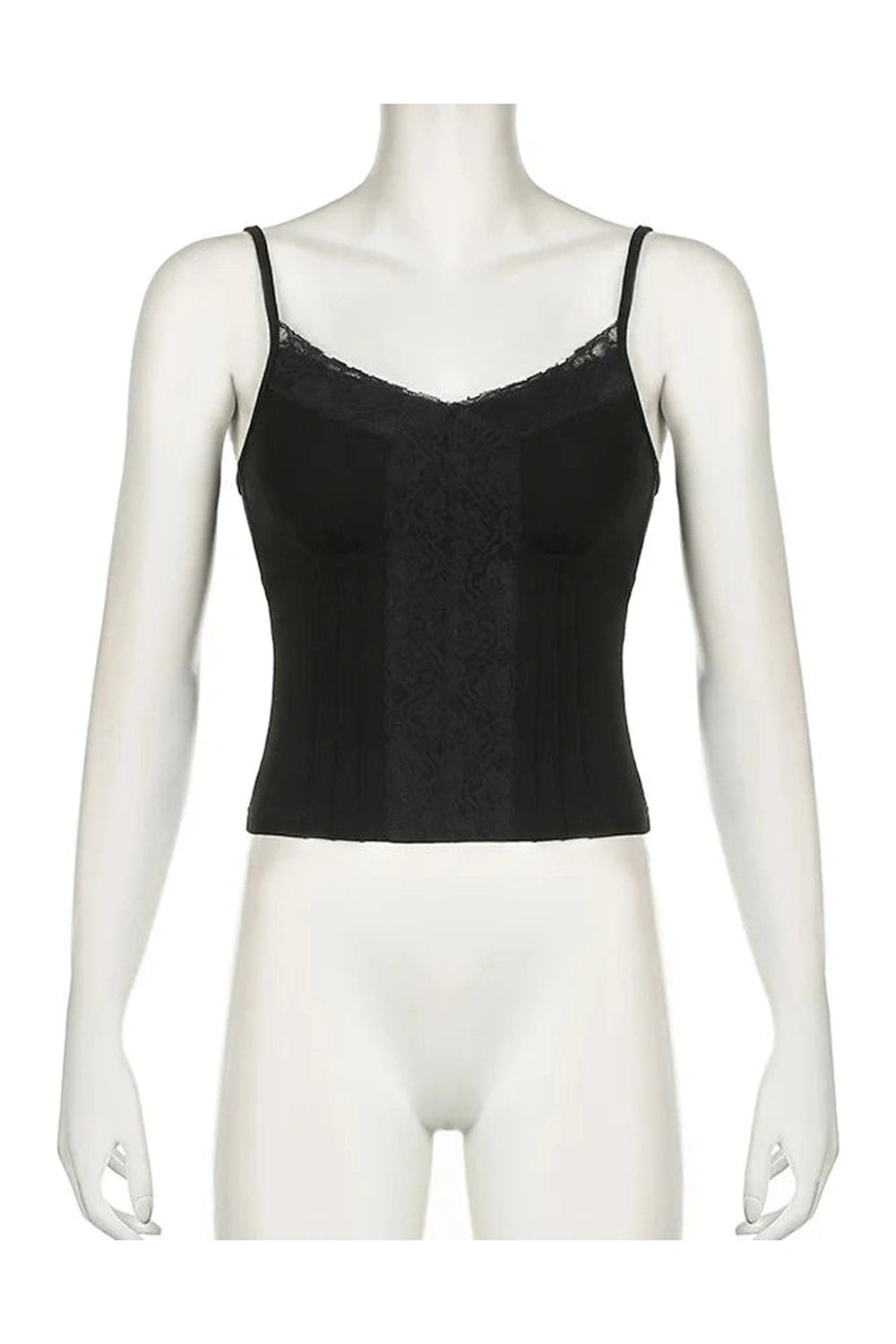 V-Neck Lace Trim Tank Top cottagecoreclothes