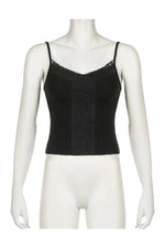 V-Neck Lace Trim Tank Top cottagecoreclothes
