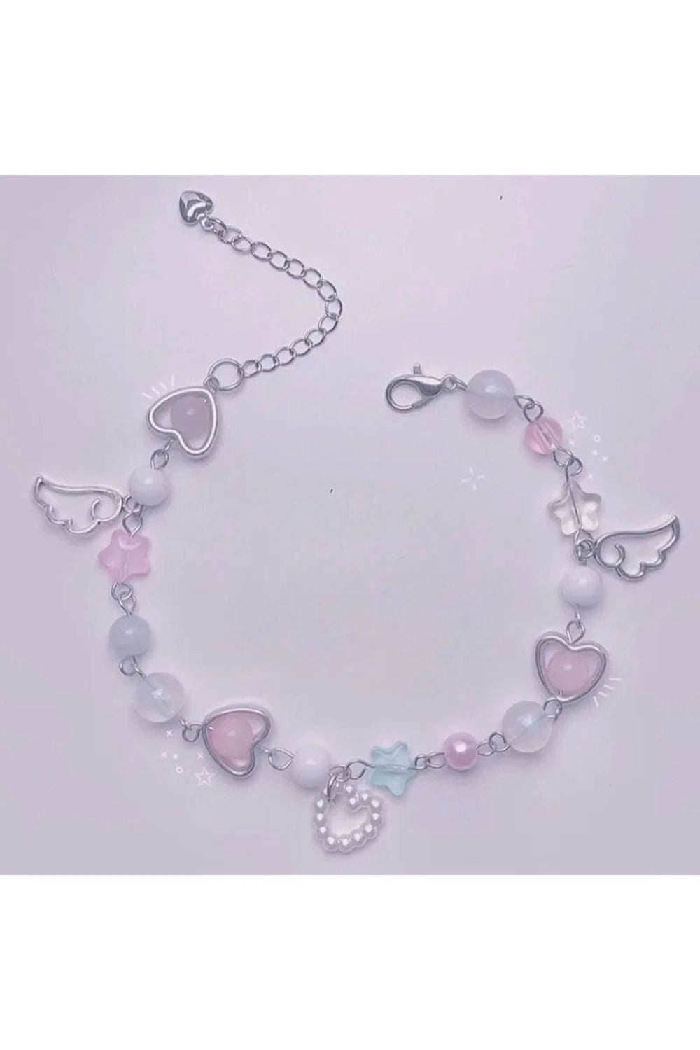 Fairycore Heart Charm Bracelet cottagecoreclothes