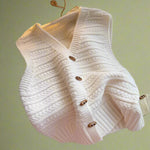 Vintage Textured Sleeveless Cardigan cottagecoreclothes