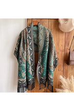 Vintage Paisley Patterned Poncho cottagecoreclothes