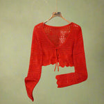 Cottagecore Open-Knit Ruffle Sweater cottagecoreclothes